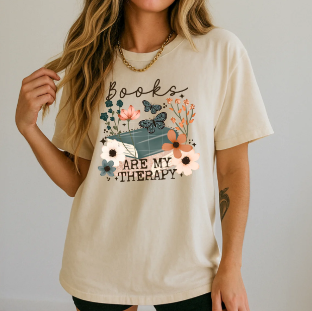 Books are My Therapy Graphic Tee