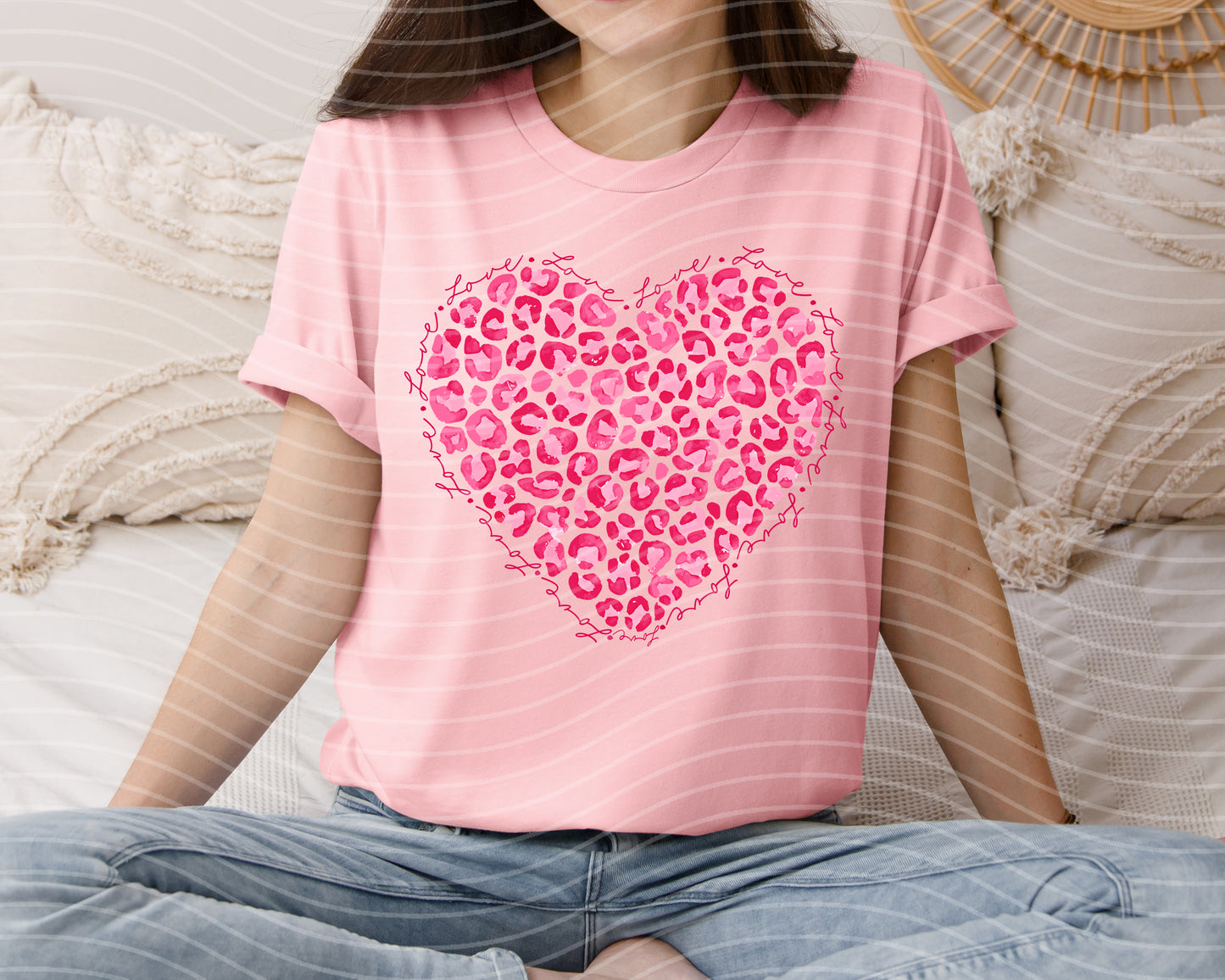 Love Leopard Heart Graphic Tee