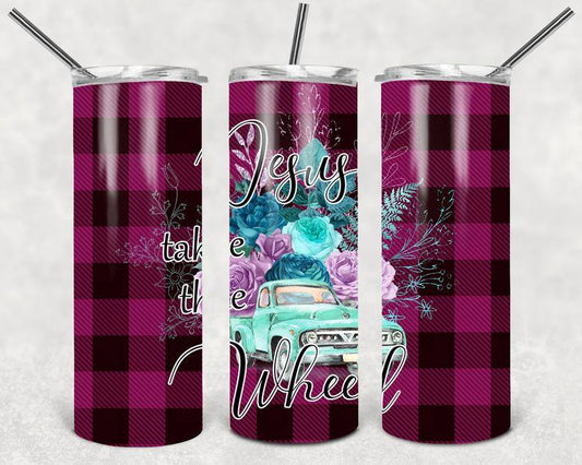 Jesus Take The Wheel 20 Oz Skinny Tumbler