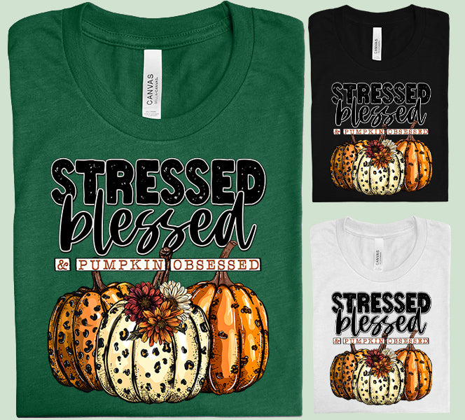 Stressed Blessed & Pumpkin Obsessed Graphic Tee