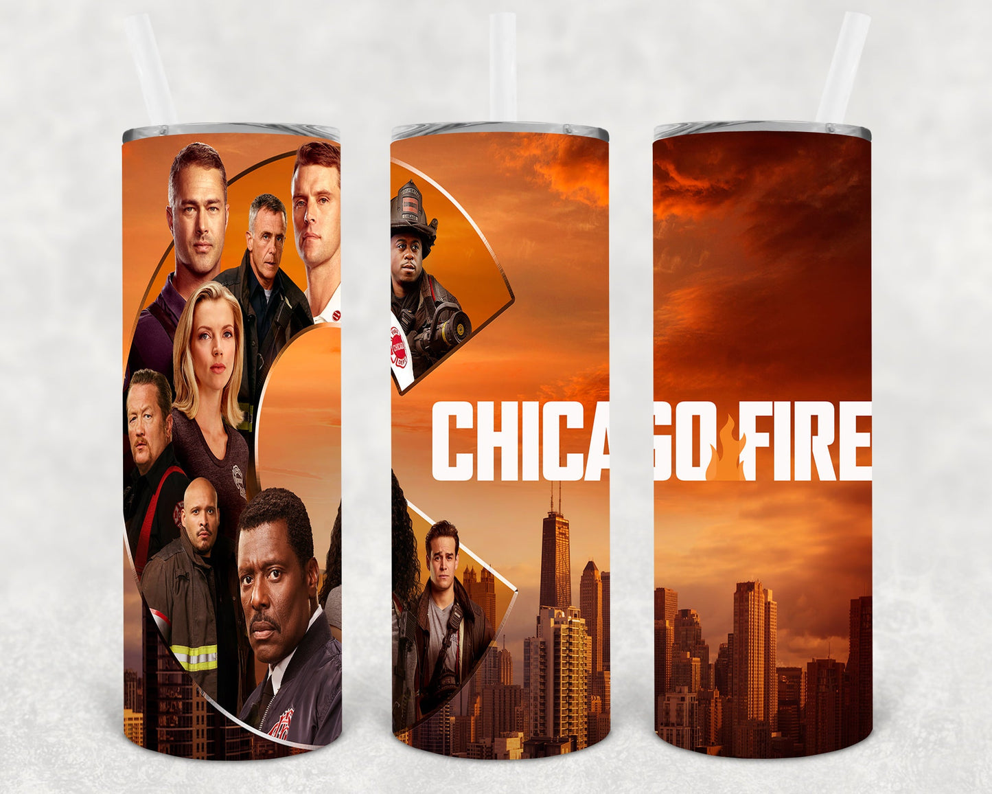 Chicago Fire 20 Oz Skinny Tumbler