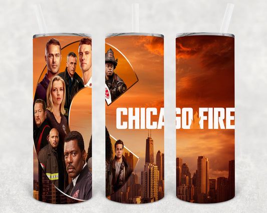 Chicago Fire 20 Oz Skinny Tumbler