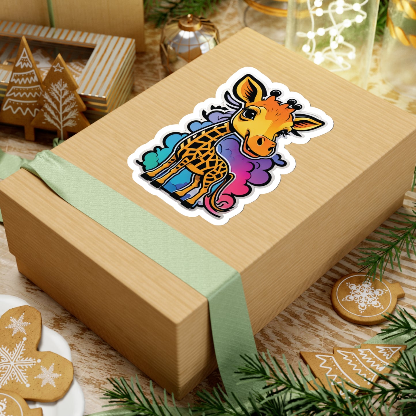 Cute Chibi Giraffe Sticker Bright Colors | Fun Stickers | Happy Stickers | Must Have Stickers | Laptop Stickers | Best Stickers | Gift Idea