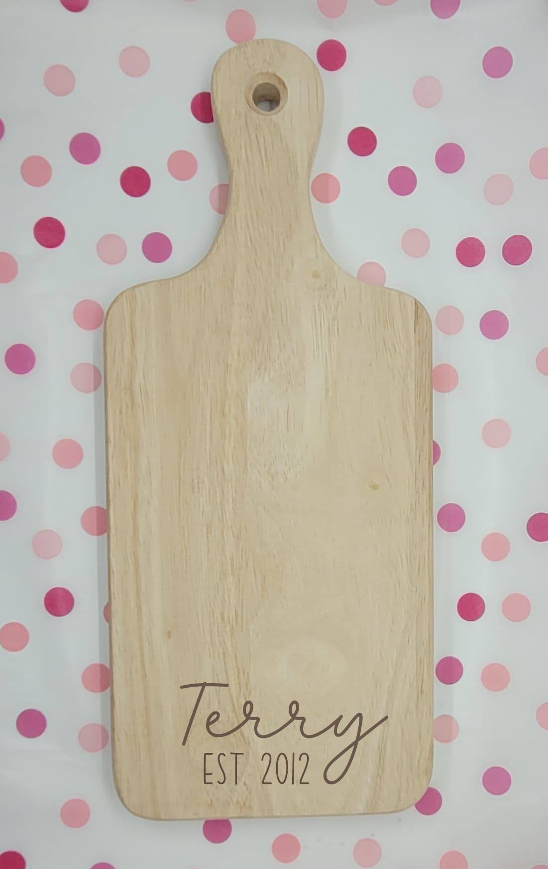 Personalized Last Name And Year Engraved Charcuterie Cutting Board