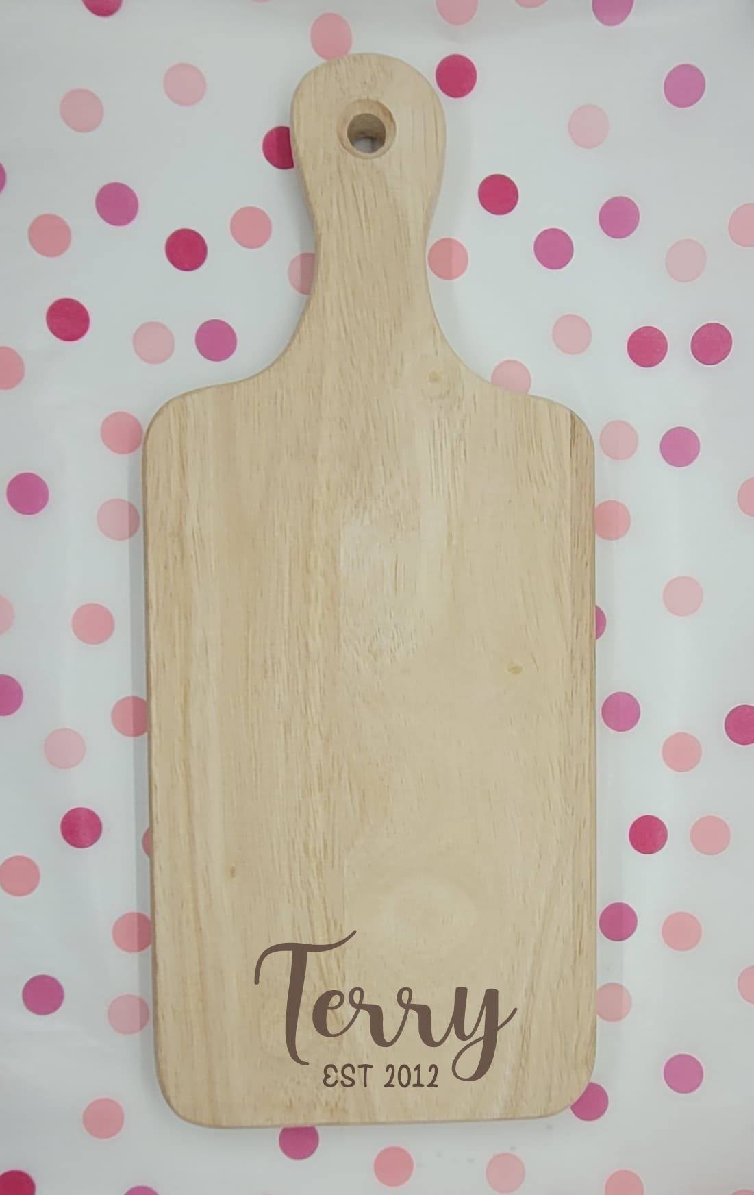 Personalized Last Name And Year Engraved Charcuterie Cutting Board