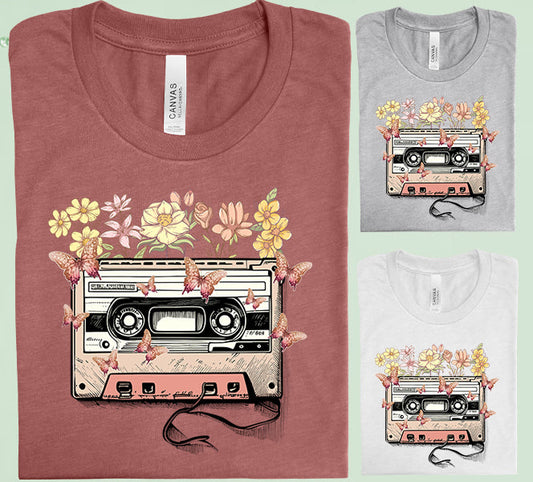 Floral Cassette Graphic Tee Graphic Tee