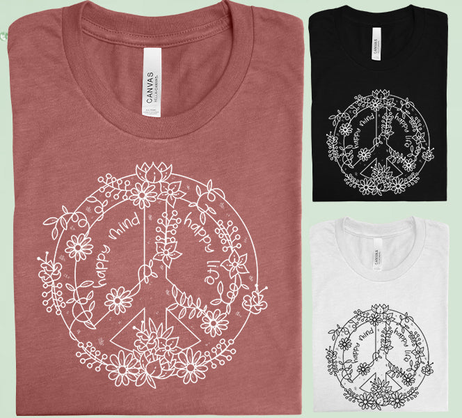 Happy Mind Life Graphic Tee Graphic Tee