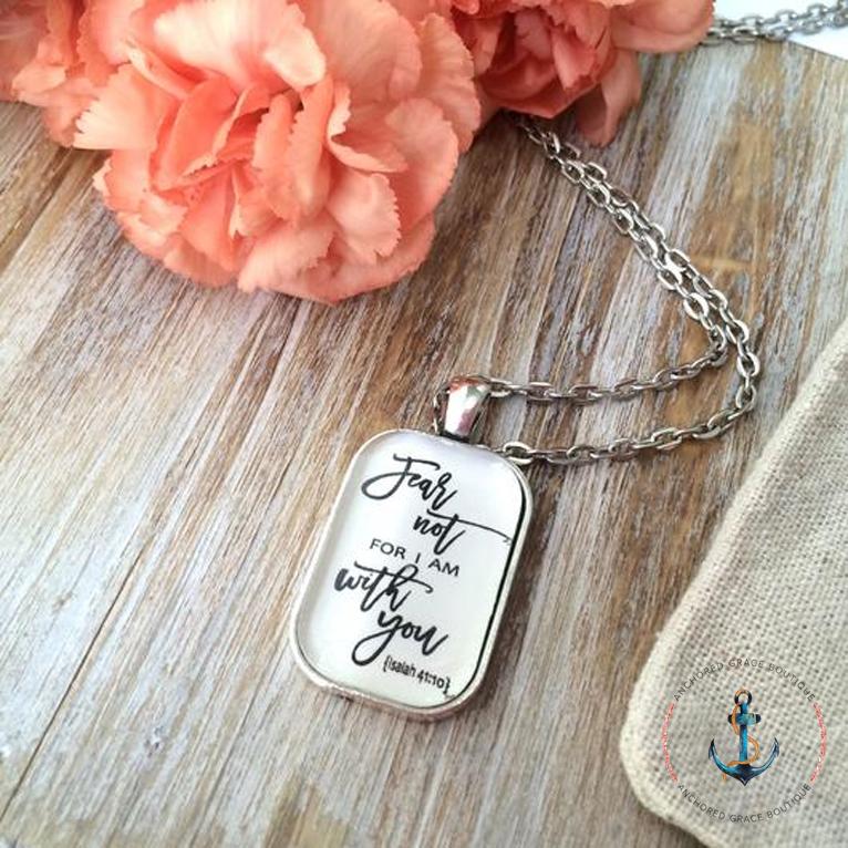 Necklace - Isaiah 41:10 / Silver Chain