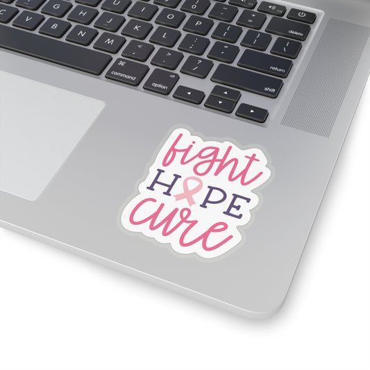 Fight Hope Cure Breast Cancer Awareness Bright Colors | Vinyl Sticker | Water Bottle Stickers | Laptop Sticker | Planner Sticker