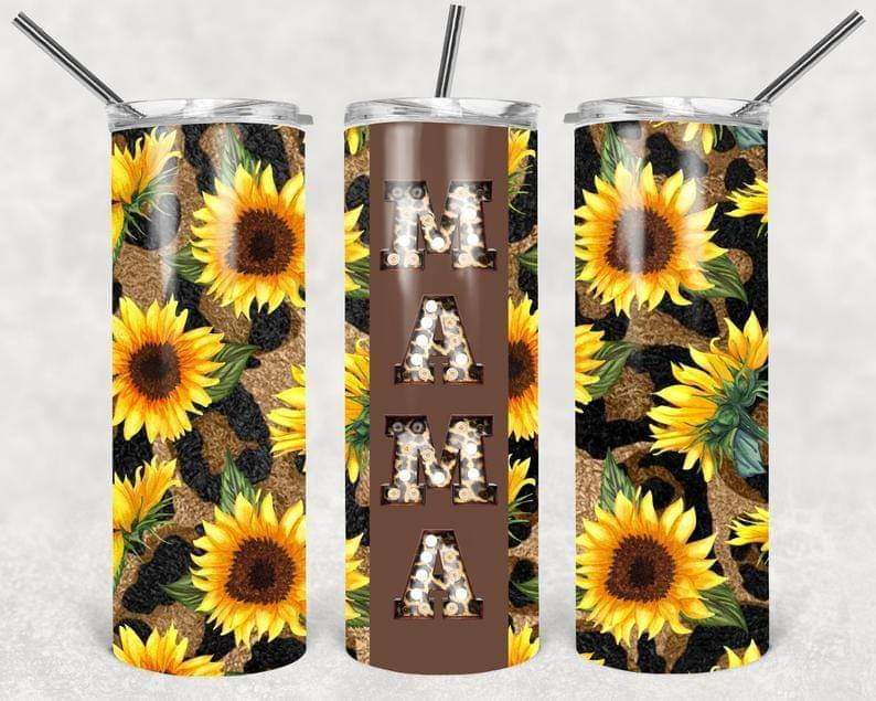 Mama Sunflowers 20 Oz Skinny Tumbler