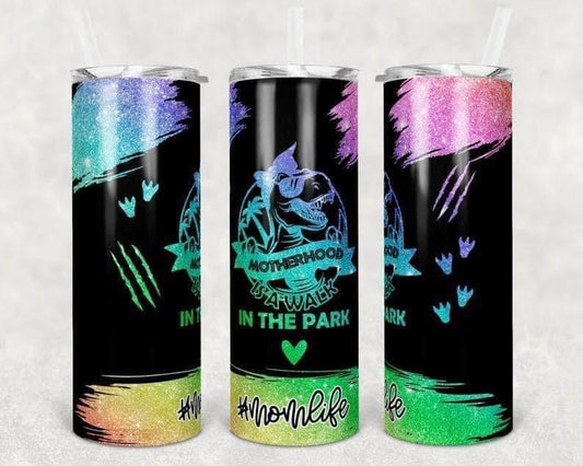 Motherhood Is A Walk In The Park 20 Oz Skinny Tumbler