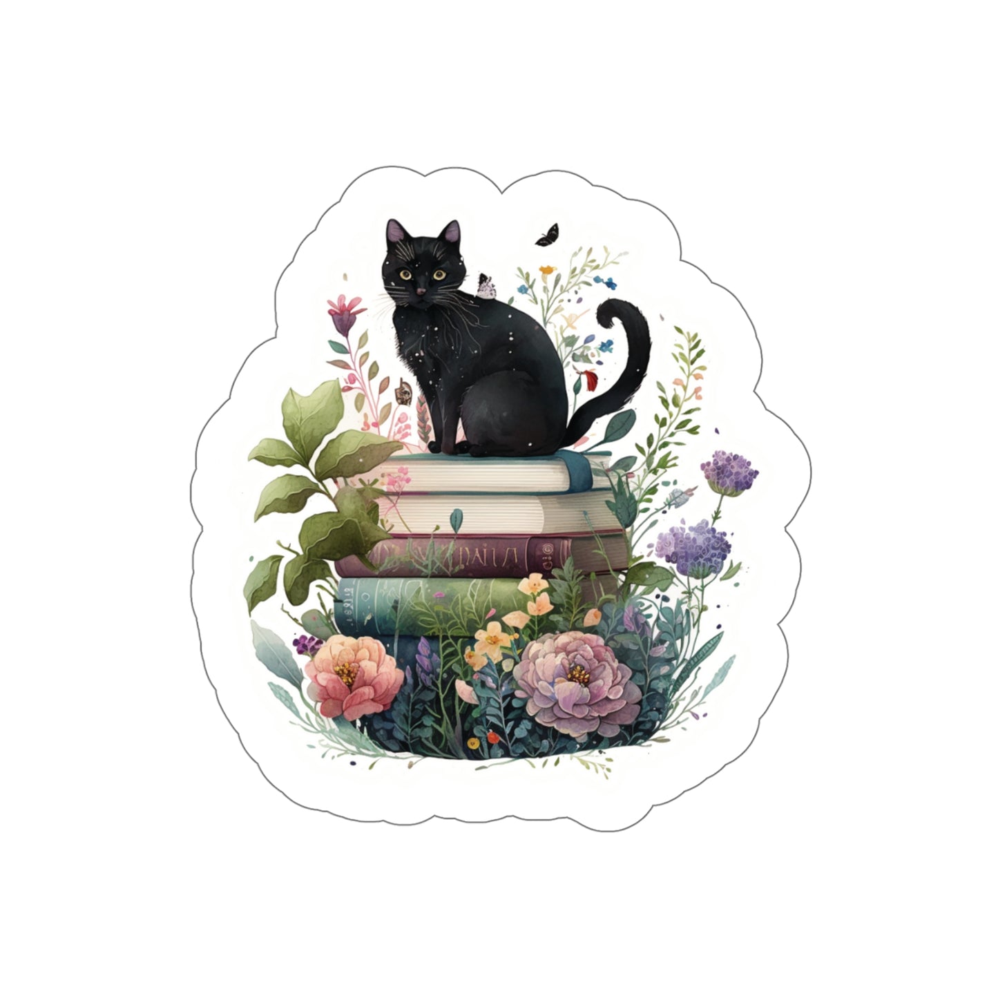 Cat Books Sticker Bright Colors | Fun Stickers | Happy Stickers | Must Have Stickers | Laptop Stickers | Best Stickers | Gift
