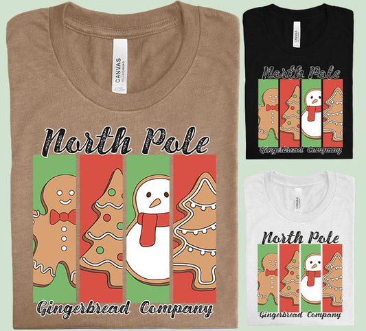 North Pole Gingerbread Company Graphic Tee
