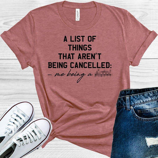 A List Of Things That Arent Being Cancelled -Me A B**** Graphic Tee Graphic Tee