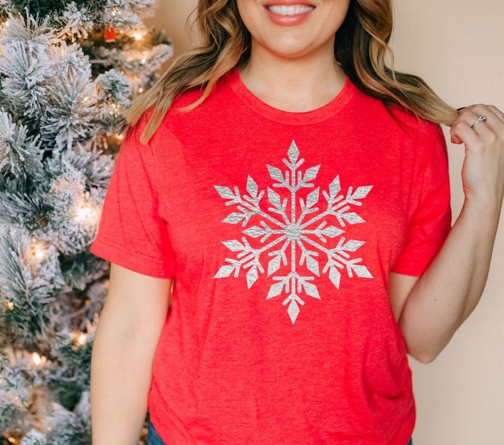 Silver Snowflake Graphic Tee Graphic Tee