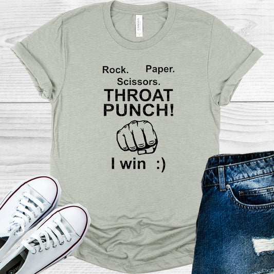 Rock Paper Scissors Throat Punch I Win Graphic Tee Graphic Tee