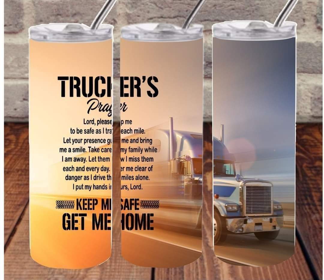 Truckers Prayer 20 Oz Skinny Tumbler