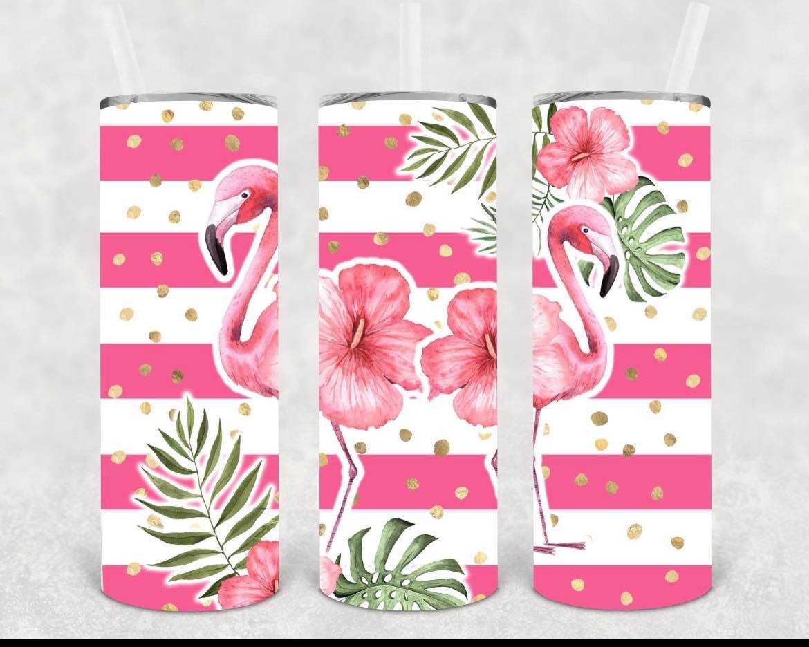 Flamingo 20 Oz Skinny Tumbler