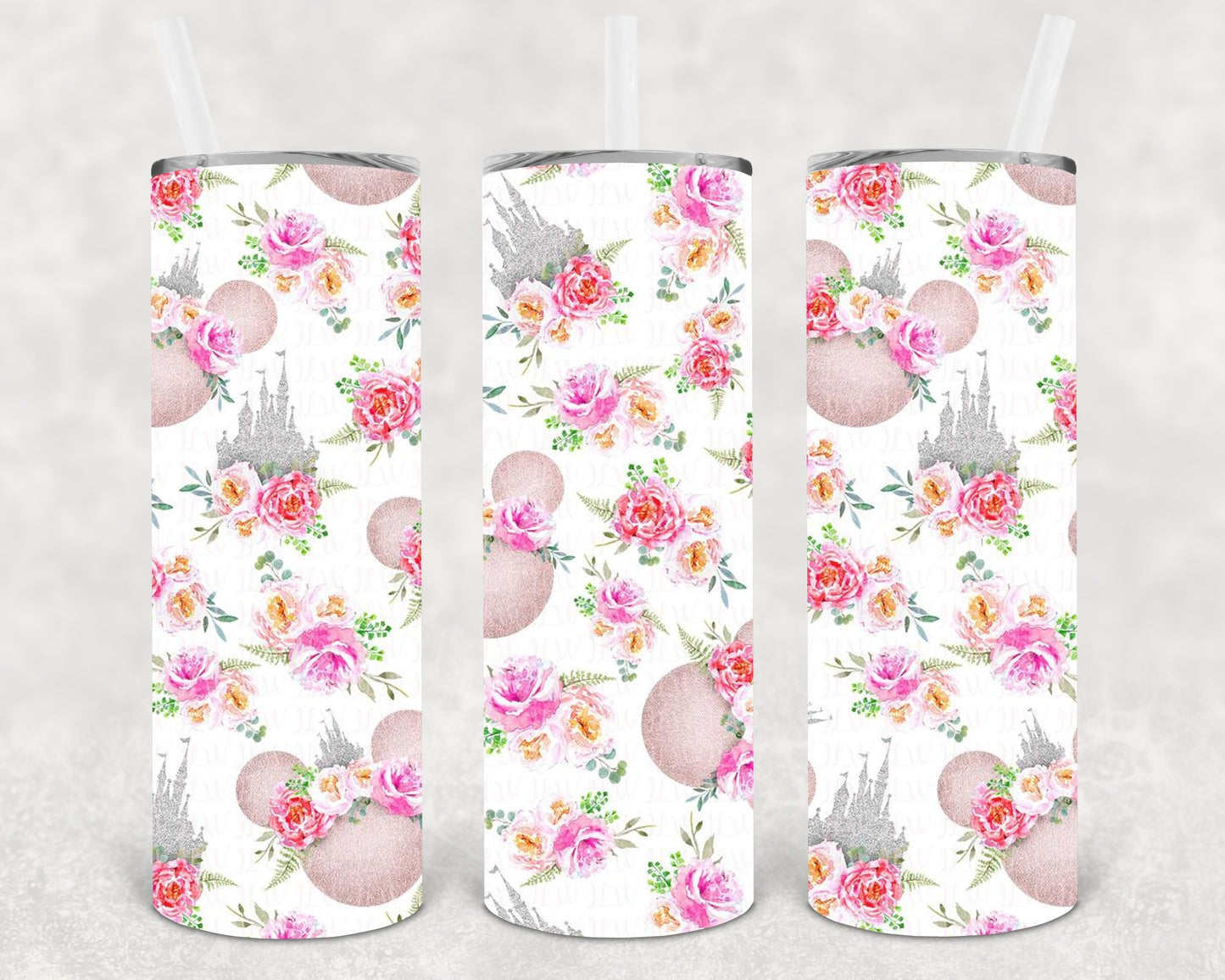 Floral Mouse 20 Oz Skinny Tumbler