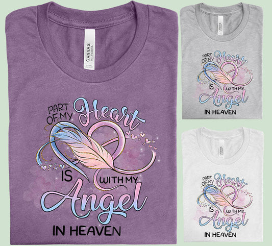 Part Of My Heart Is With Angel In Heaven Graphic Tee Graphic Tee