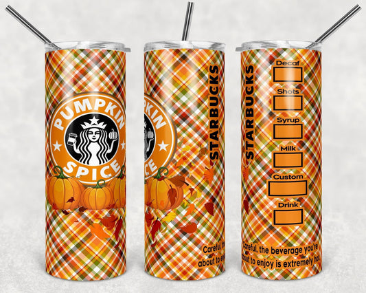 Pumpkin Spice 20 Oz Skinny Tumbler