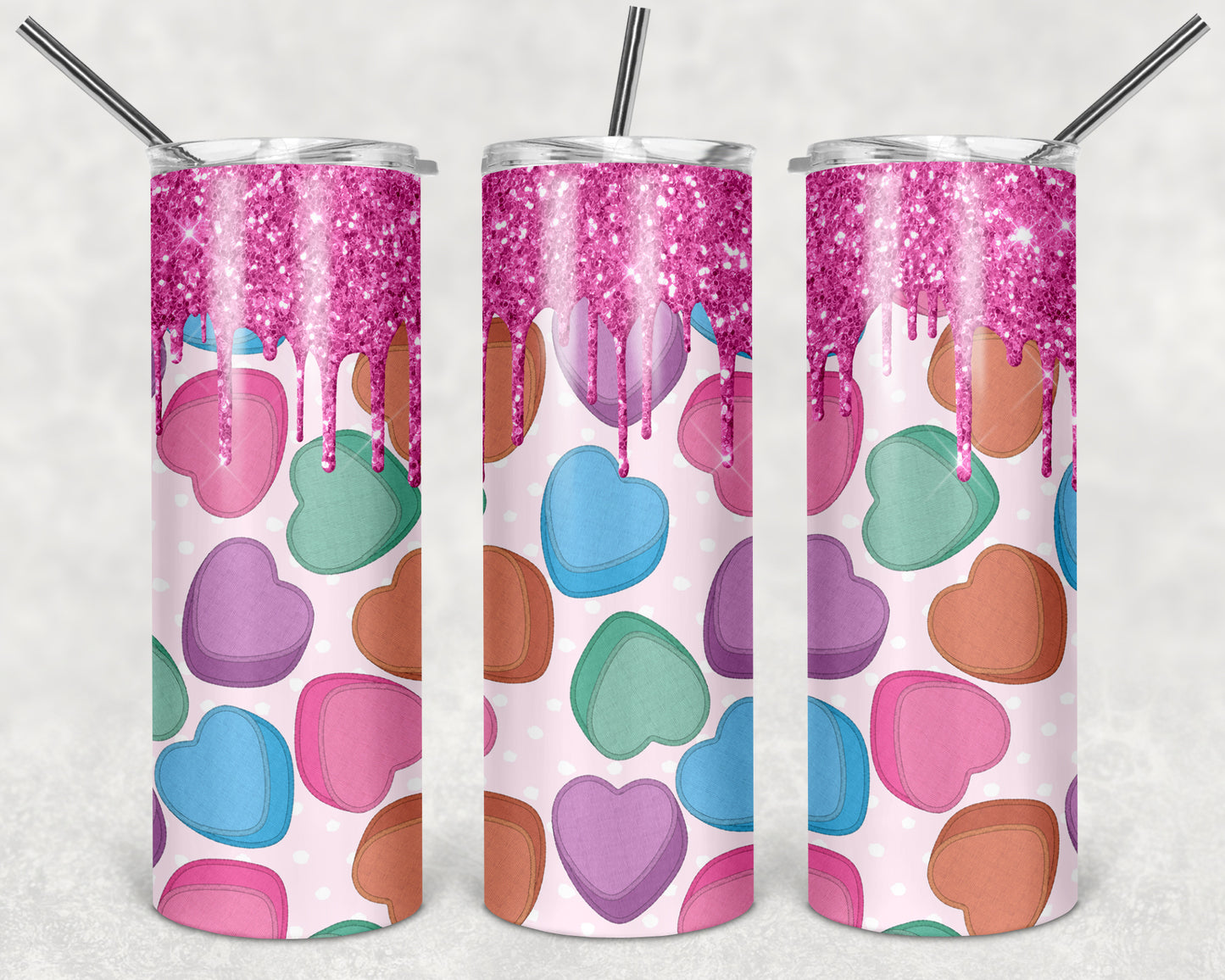 Conversation Hearts 20 oz Skinny Tumbler