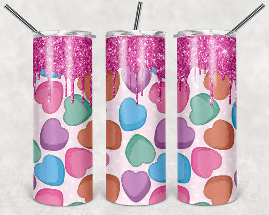 Conversation Hearts 20 oz Skinny Tumbler