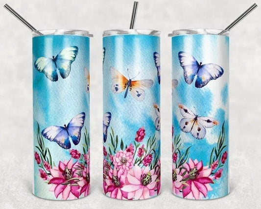 Butterfly 20 Oz Skinny Tumbler