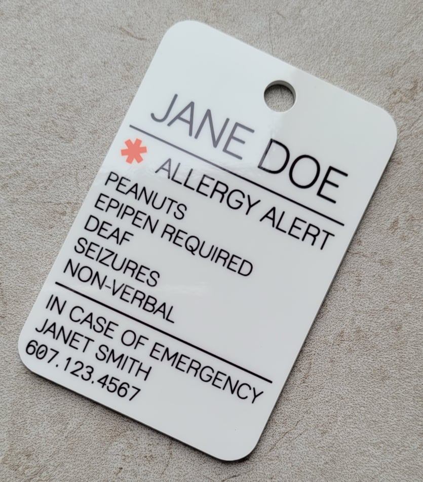 Emergency Alert Bag Tags Tag