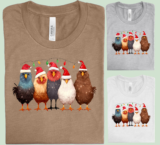 Christmas Chickens Graphic Tee