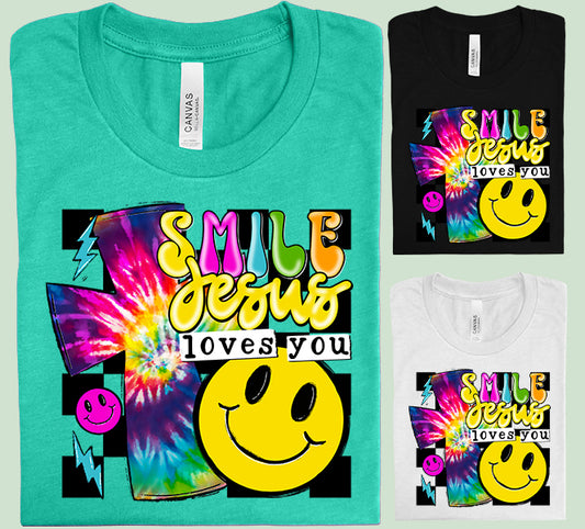 Smile Jesus Loves You Graphic Tee