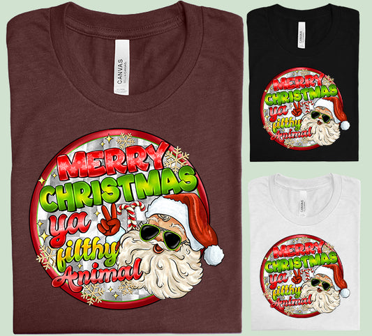 Merry Christmas Ya Filthy Animal Graphic Tee