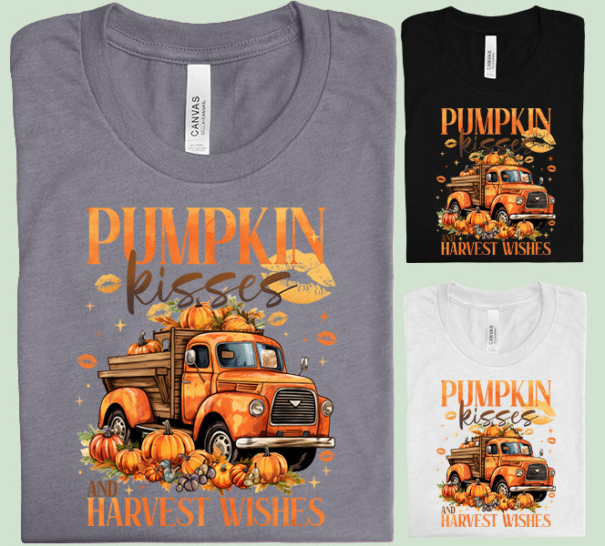 Pumpkin Kisses and Harvest Wishes Graphic Tee