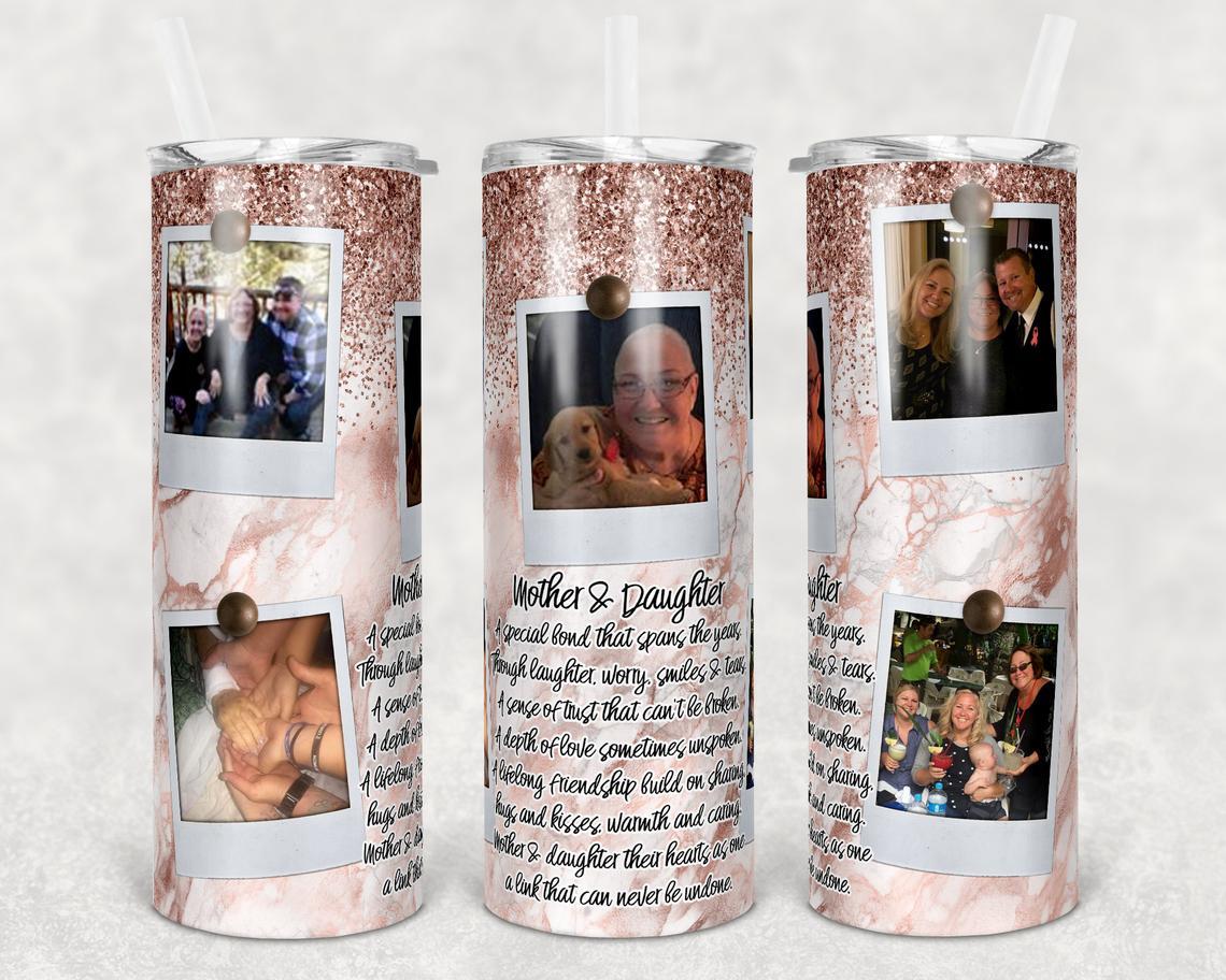 Photo Frame Mother & Daughter 20 Oz Skinny Tumbler