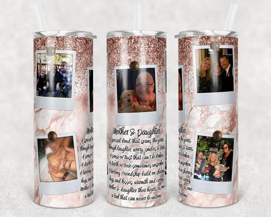 Photo Frame Mother & Daughter 20 Oz Skinny Tumbler