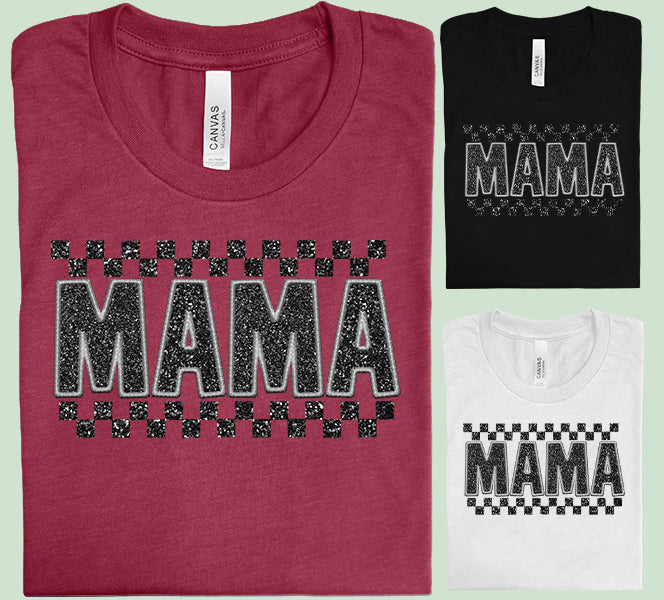 Faux Glitter Mama Graphic Tee