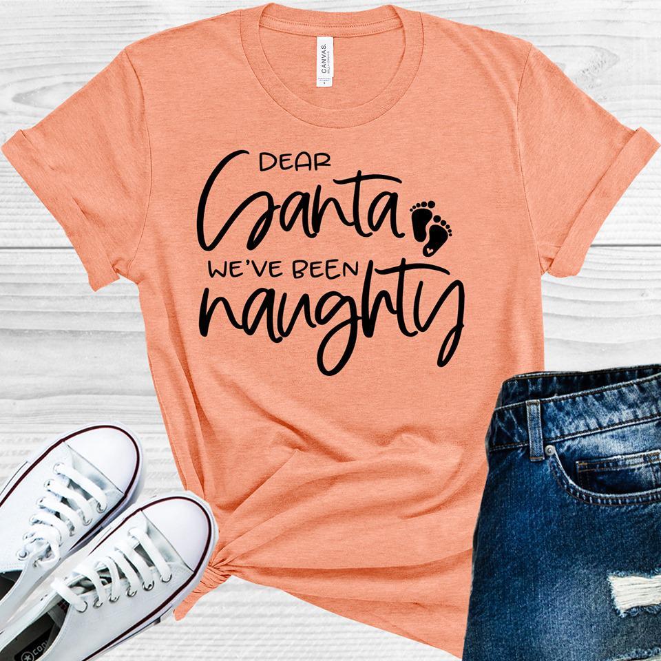 Dear Santa Weve Been Naughty Pregnancy Announcement Graphic Tee Graphic Tee
