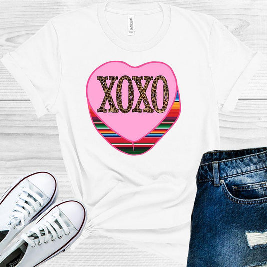 Xoxo Serape Leopard Conversation Heart Graphic Tee Graphic Tee