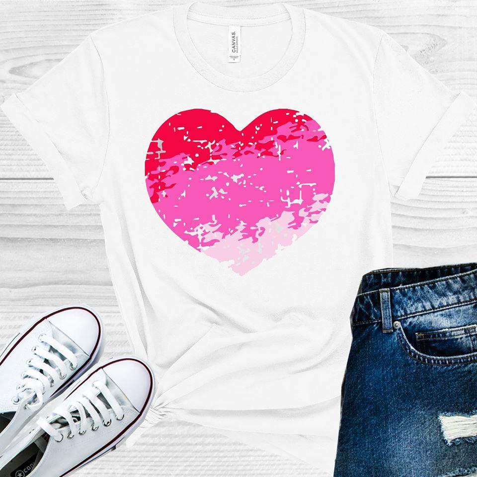 Pink Ombre Heart Valentines Day Graphic Tee Graphic Tee