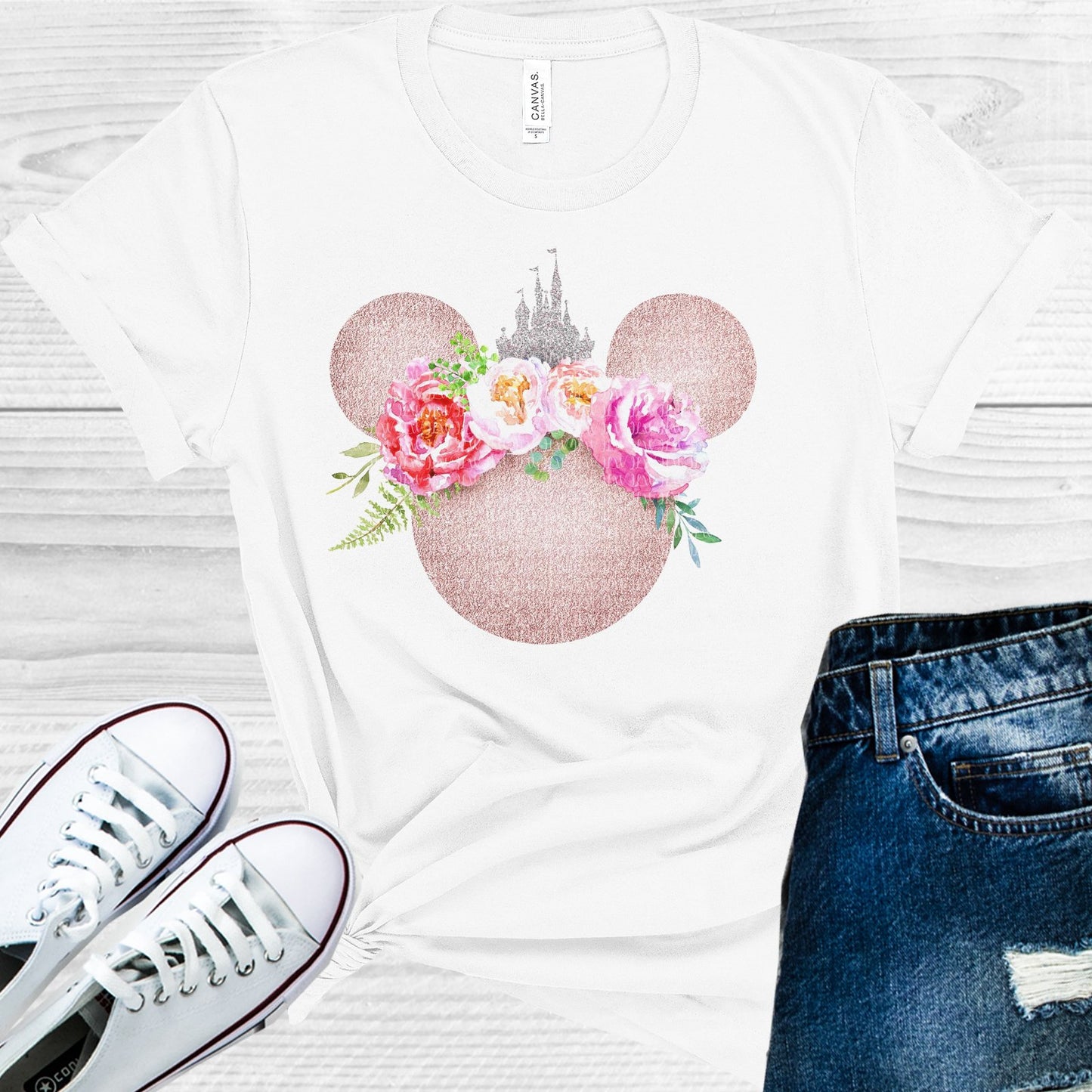 Floral Mouse Graphic Tee Graphic Tee