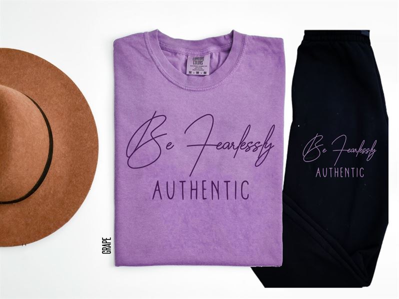 Be Fearlessly Authentic (Grape Monochromatic) Graphic Tee Graphic Tee
