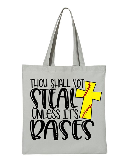 Thou Shall Not Steal Softball Tote Bag