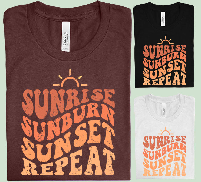 Sunrise Sunburn Sunset Repeat Graphic Tee