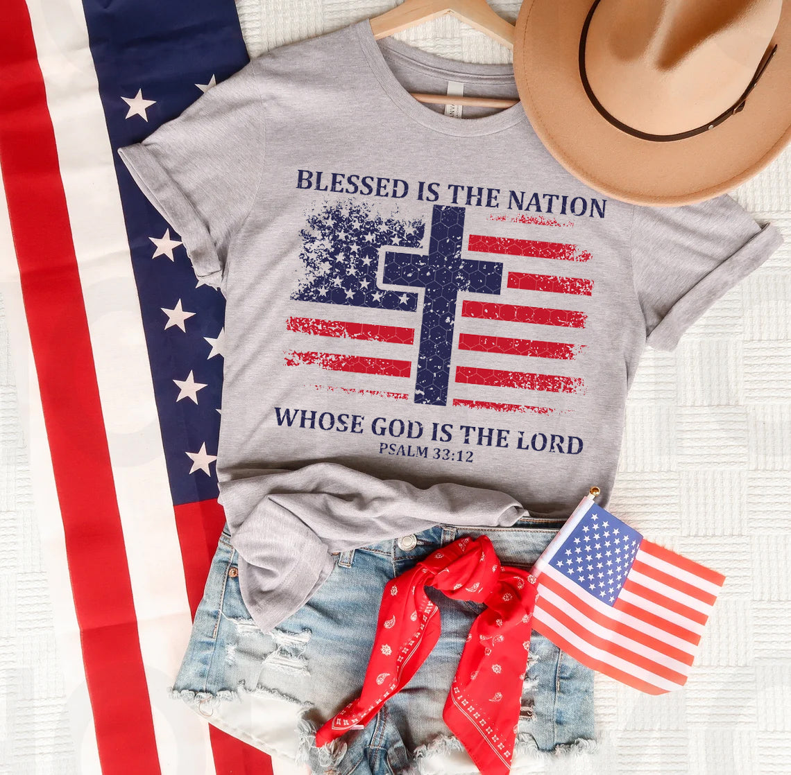 Blessed is the Nation Whose God is the Lord Graphic Tee