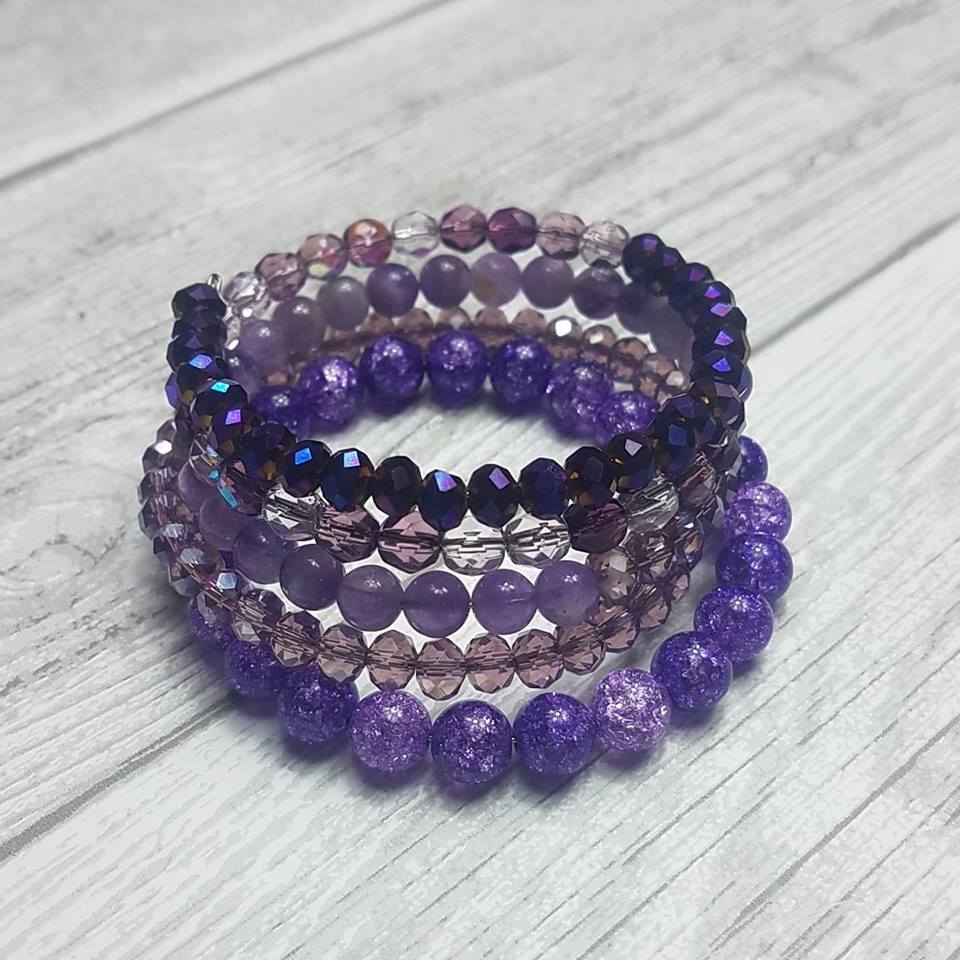 Sugar Stack Wrap Bracelet - Purple Bracelet