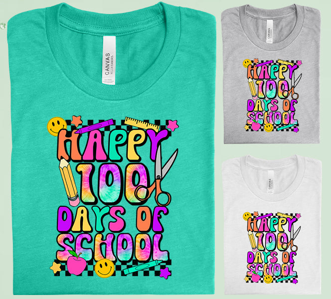 Happy 100 Days Of School Graphic Tee Graphic Tee
