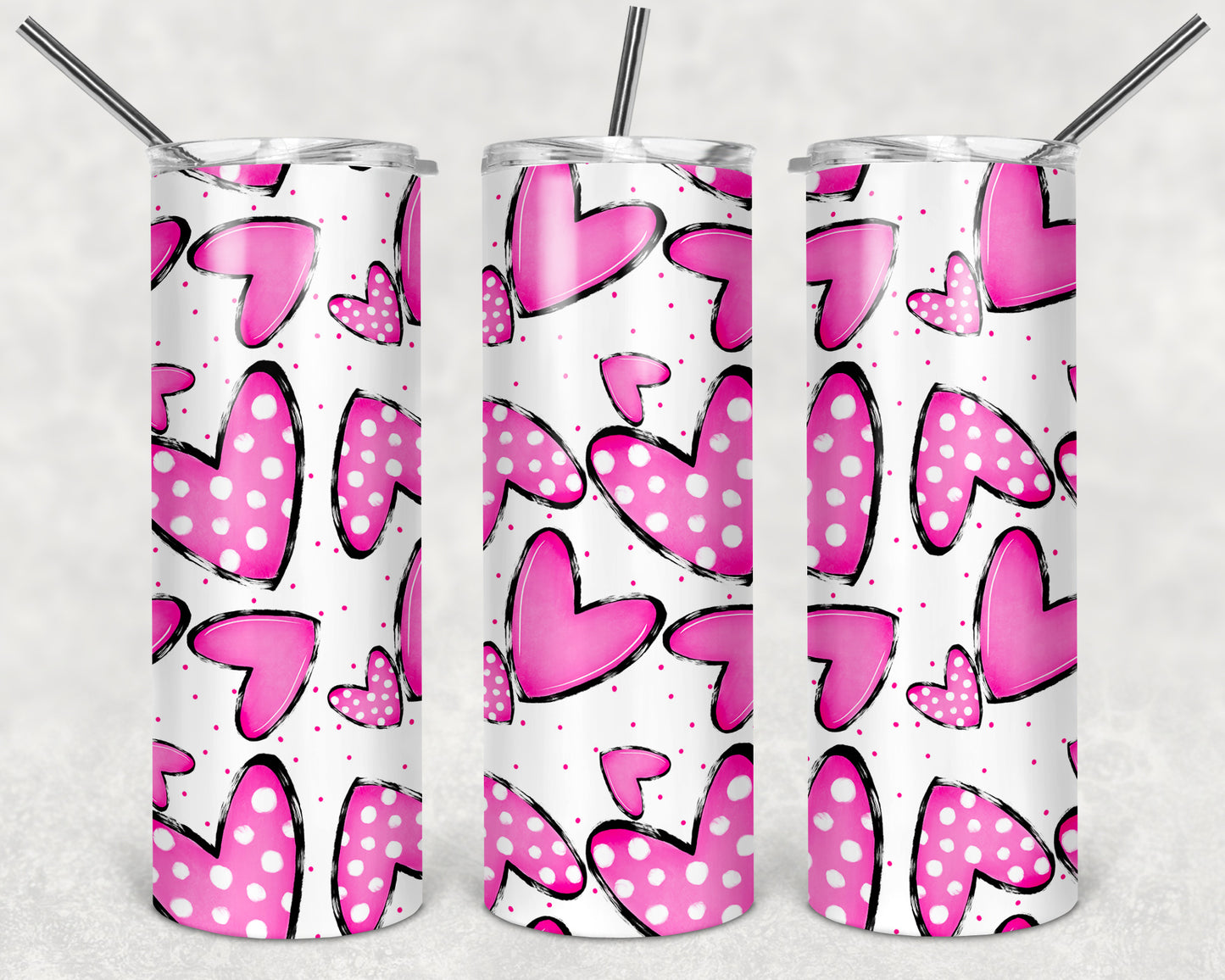 Hearts 20 oz Skinny Tumbler