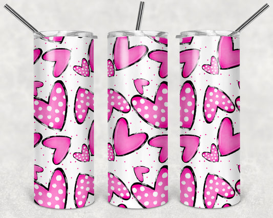 Hearts 20 oz Skinny Tumbler