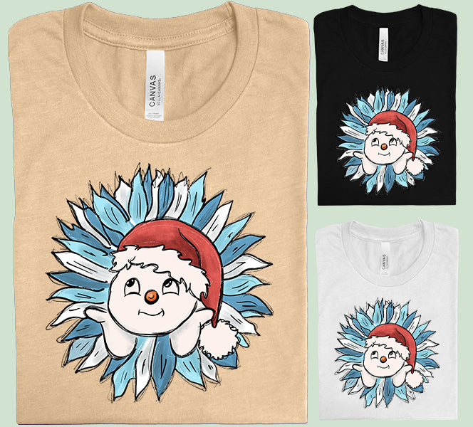 Snowman Flower Graphic Tee