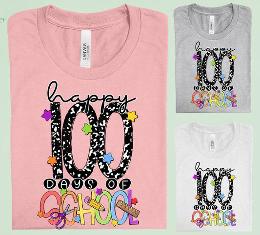 Happy 100 Days Of School Graphic Tee Graphic Tee